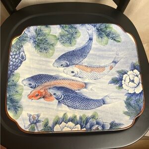 Sun Ceramics Japanese Koi Fish Serving Platter